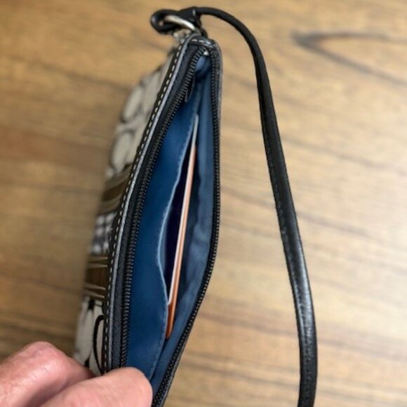 COACH Signature Canvas Wristlet Clutch - Picture 14 of 15